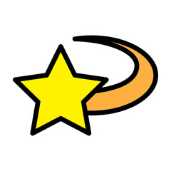 Shooting Star Vector Filled Icon Design