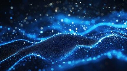 Abstract digital waves of light particles