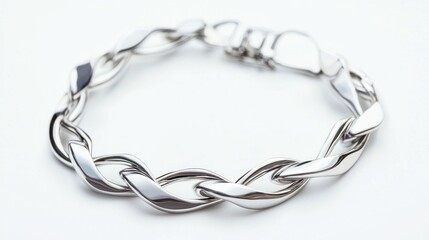 Silver bracelet isolated on white background