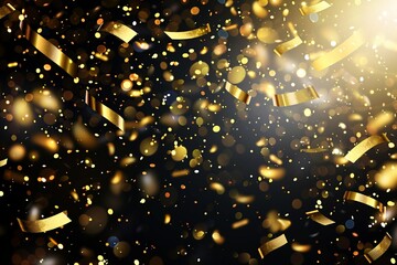 vector realistic golden confetti background