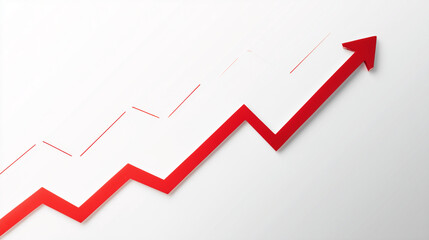 Steadily rising graph with red arrows