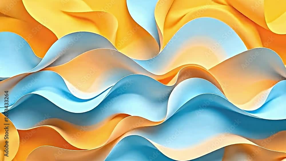 Fototapete visually captivating abstract design composed of flowing undulating waves vibrant shades of orange y