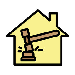 Real Estate Auction Vector Filled Icon Design