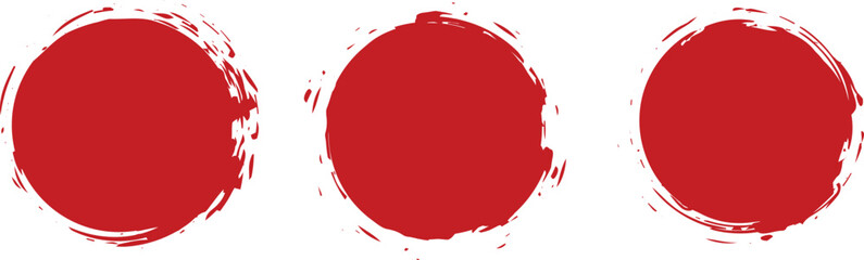 Red grunge brush painted circle stamp. Round stamp vector isolated on white background. Collection for grunge badge, seal, ink, and stamp design template.