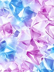 Abstract background of blue and purple crystal shards with white highlights