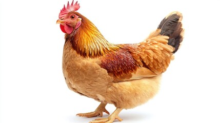 Fototapeta premium Smiling chicken isolated on white background