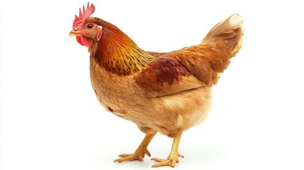 Fototapeta premium Smiling chicken isolated on white background