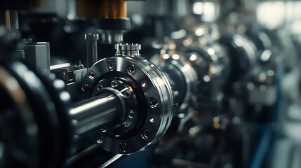 Fototapeta premium Close-up of Industrial Machinery Components