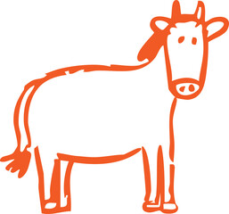 funny cow cartoon isolated