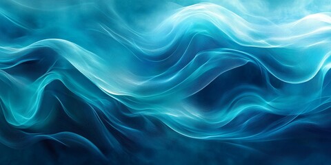 Fototapeta premium Abstract digital waveforms in shades of blue and teal, symbolizing technology and motion, Generative AI