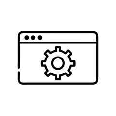 Web Settings Icon – Browser Gear Symbol for Configuration, Tools, and Interface Management