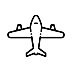 Airplane Icon – Outline Jet Aircraft Symbol for Travel and Aviation Concepts