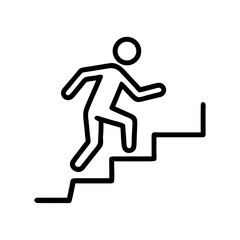 Climbing Stairs Icon – Success Progress Symbol for Career Growth and Achievement Concepts