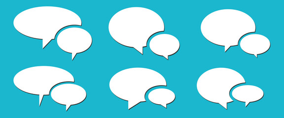 Speech bubble comic signs, speech bubble icons, comic dialog clouds