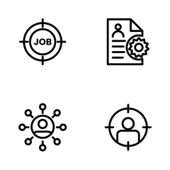 Hiring Process Line Icons. Recruitment, Job Application, Interview, Candidate Selection Vector Set