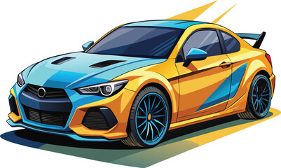 Modern Car vector illustration on white background.