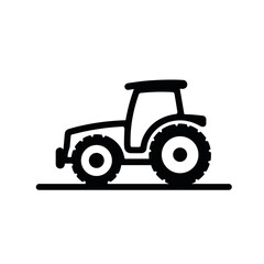 Tractor icon silhouette on white background