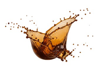 Liquid Splash with Droplets Against White Backdrop