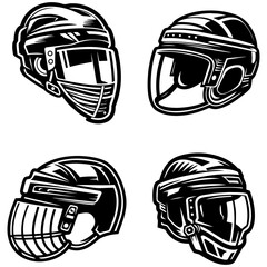 Hockey Helmet Illustration.