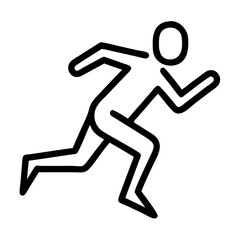 Minimal Line Art of a Running Person in Motion ,Vector Icon Illustration