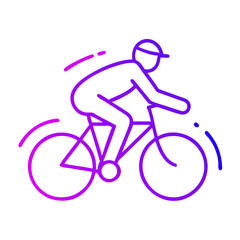  Cycling Road Racing Icon ,Minimalist Sports Illustration in Vibrant Gradient