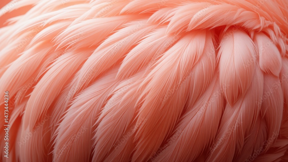 Poster close-up macro photography of soft pink feathers creating a textured abstract background