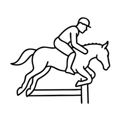 Obraz premium Equestrian Icon , Minimalist Sports Illustration in Black Outline