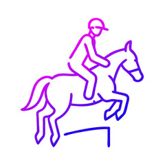 Equestrian Icon , Minimalist Sports Illustration in Vibrant Gradient