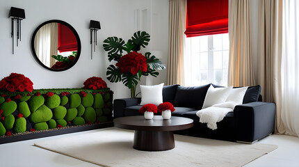 beautiful interior design with rate and black colour 
