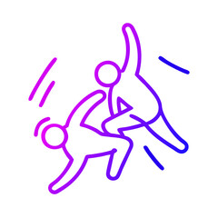  Street fight line icon, dynamic combat illustration