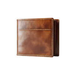 Luxurious Brown Leather Wallet - Closed, Isolated on transparent background
