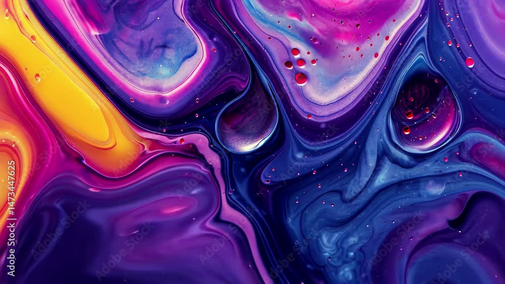 Poster an abstract colorful background filled with swirls of liquid paint art, showcasing vibrant hues blen