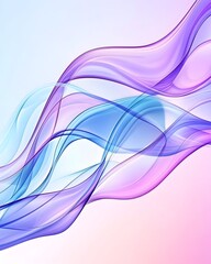 Abstract art with flowing blue and purple ribbons on a gradient background
