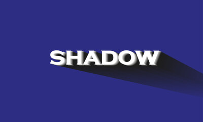 Long Shadow Text Effect Design With Black And White Text and Blue Background 