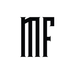 MF monogram logo design letter text name symbol monochrome logotype alphabet character simple logo