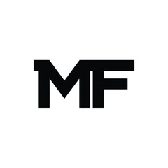 MF monogram logo design letter text name symbol monochrome logotype alphabet character simple logo