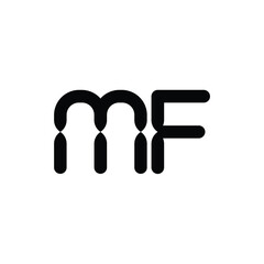 MF monogram logo design letter text name symbol monochrome logotype alphabet character simple logo