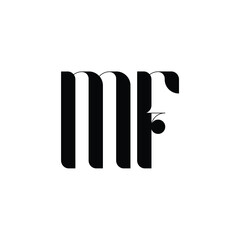 MF monogram logo design letter text name symbol monochrome logotype alphabet character simple logo