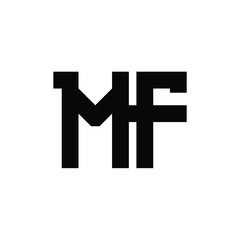 Fototapeta premium MF monogram logo design letter text name symbol monochrome logotype alphabet character simple logo