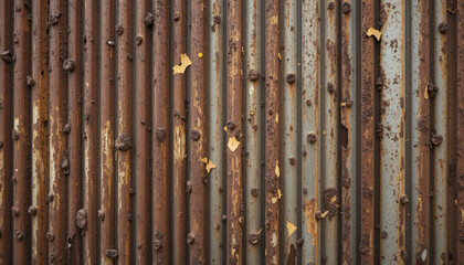 Fototapeta premium Detailed View of Weathered Metal with Rust and Peeling Paint Texture