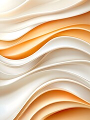 Obraz premium A smooth, abstract background with flowing, wavy lines in white and orange