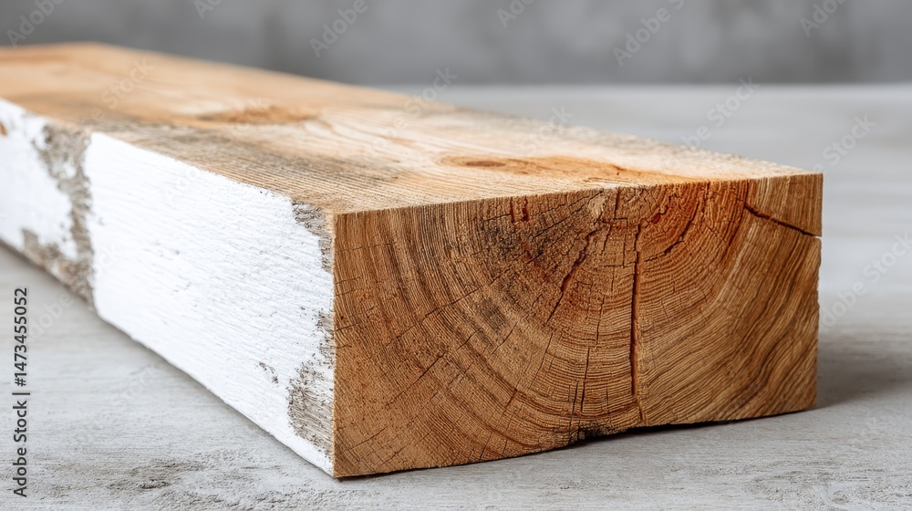 Leinwandbilder rectangular decorative board placed vertically on neutral surface displays dense natural grain and p