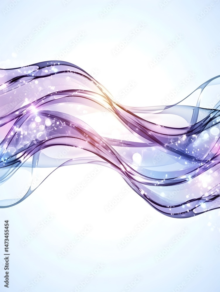 Poster abstract wave design with flowing lines and shimmering light