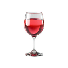Glass of Rose Wine on White Background