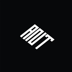 ANT letter logo design on black background.