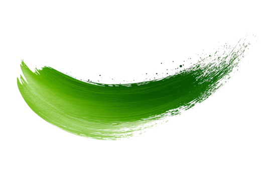 Vivid green acrylic brush stroke creates dynamic texture and artistic expression