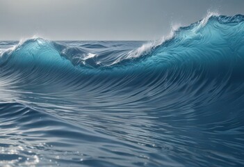 Abstract blue water wave texture, rippling surface, calm, crest, water