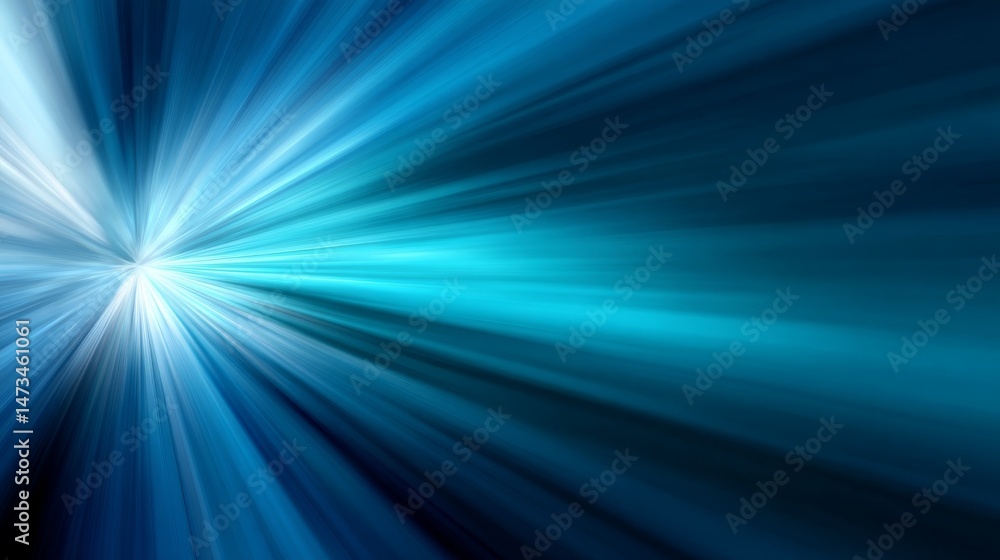 Poster Soft streaks of teal and cyan blend seamlessly, generating a captivating motion effect. This abstract composition creates a space for text or other elements