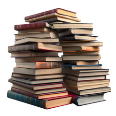 Books stacked isolated on transparent background