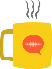 Podcast Day Hand-drawn Flat Illustration. Mic, headphone, talk, interview for podcast audio vector isolated